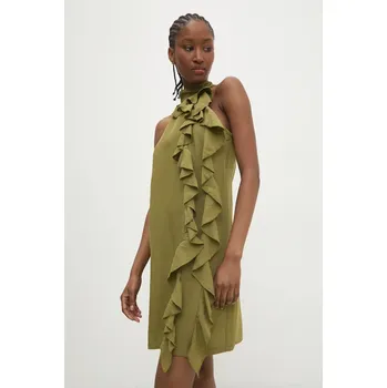 Dámské šaty Lněné šaty Answear.LAB 92335.IJS zelená 91X, vel. M