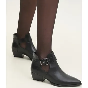 Dámské kozačky Kožené kotníkové boty Answear.LAB dámské, černá barva, na podpatku 156791175.HWK 99X, EUR 41