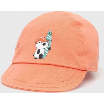 Kšiltovka Dětská bavlněná kšiltovka United Colors of Benetton oranžová barva, s potiskem 6GIAAA00F.W.SEASONAL 23X, vel. 40