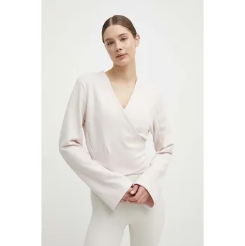 Dámská mikina Mikina na jógu adidas Performance béžová barva, IS2987 02X, vel. M