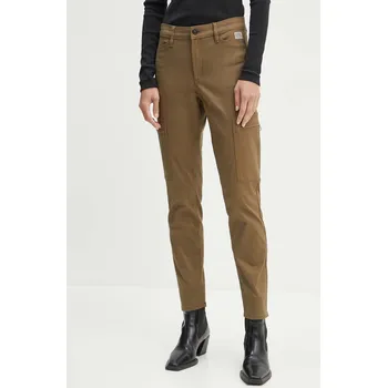 Dámské kalhoty Kalhoty G-Star dámské, zelená barva, přiléhavé, high waist, D25260-C105 D25260.C105 77X, vel. 28/30