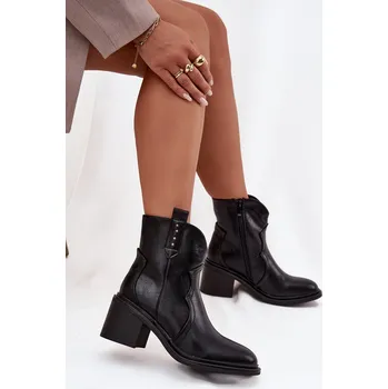 Dámské kozačky Boto Zateplené dámské kotníkové boty na podpatku Brilynn Barva: Černá, Velikost: 41