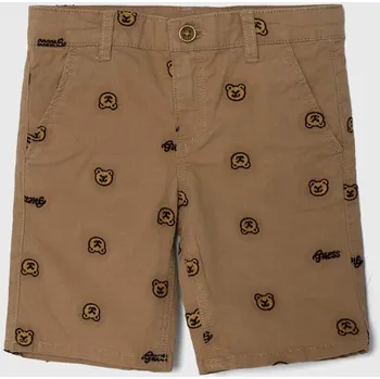 Chlapecké kraťasy Dětské kraťasy Guess béžová barva, nastavitelný pas N4RD04.WFY91.PPYH 08X, vel. 122-125