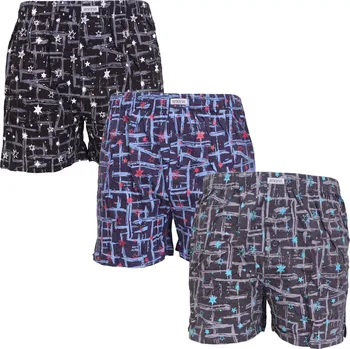 Trenýrky 3 Pack pánské bavlněné trenky Andrie PS 5925 černá, navy, grafit - velikost L