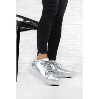 Dámská zimní obuv New tlck Zateplené stříbrné tenisky TL140SI Velikost: 39