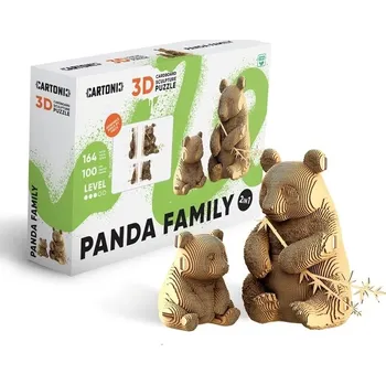 3D puzzle 3D skládačka z eko-kartonu: Panda Family, 164 dílků
