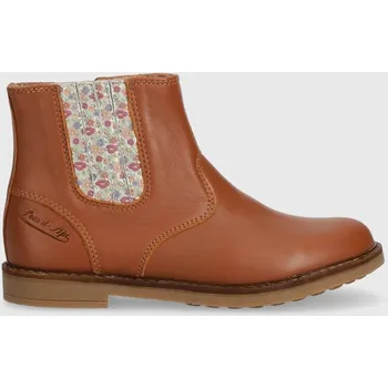 Dívčí tenisky Dětské kožené kotníkové boty Pom D'api TRIP JODZIP hnědá barva P1JFBN0401.28.30 82X, EUR 29