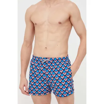 Pánské kraťasy Plavkové šortky Pepe Jeans GEO SWIMSHORT PMB10389 modrá 55X, vel. XL