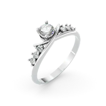 Prsten Couple, Luxusní prsten Solenne, bílé zlato se zirkony, vel. 52, prům. 16.6 mm, 585-66-1-0321.1B00.0.52.001