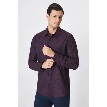 Pánská košile Bavlněná košile Medicine fialová barva, regular, s klasickým límcem RW24.KDM802 94A, vel. S