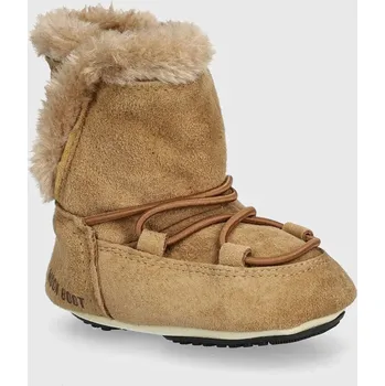 Dívčí sněhule Dětské semišové sněhule Moon Boot CRIB SUEDE 80D3401030 hnědá 82X, EUR 17/18