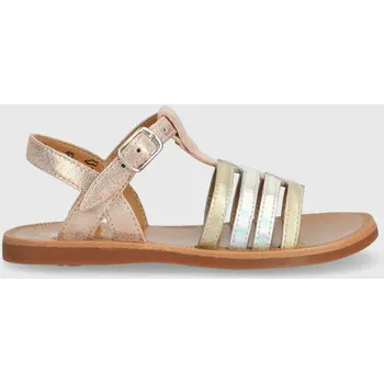 Dívčí sandály Dětské kožené sandály Pom D'api O1GKBI0403.24.27 růžová 03X, EUR 26