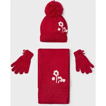 Čepice Dětská souprava Mayoral červená barva, 10826 10826.6C.Czapkakom.9BYH 33X, vel. 162