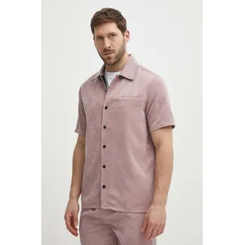 Pánská košile Manšestrová košile Picture Nollur růžová barva, regular, s klasickým límcem, MTS1014 34X, vel. L