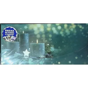 Obálka Obálka dárková na peníze 23 x11 cm - motiv vánoční svíčky