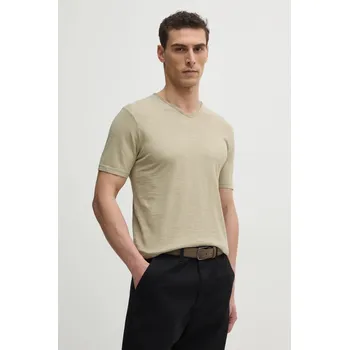 Pánské tričko Bavlněné tričko United Colors of Benetton zelená barva, 3JE1J4264 81X, vel. S