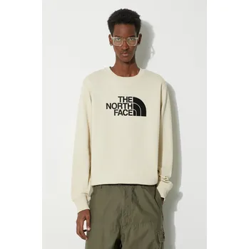 Pánská mikina Bavlněná mikina The North Face M Drew Peak Crew Light pánská, béžová barva, s aplikací, NF0A4T1E3X41 80X, vel. XL