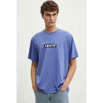 Pánské tričko Bavlněné tričko Levi's fialová barva, s potiskem, A2082 45X, vel. S