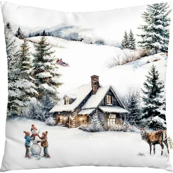 Bytový textil DARRÉ Povlak na polštářek 40 x 40 cm Vánoce na horách
