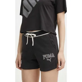 Dámské kraťasy Kraťasy Puma SQUAD dámské, černá barva, s potiskem, high waist, 678704 99X, vel. M