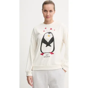 Dámská mikina Pyžamová mikina United Colors of Benetton 3PAE3M07J béžová 01X, vel. M