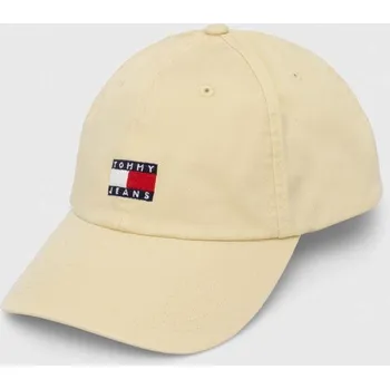 Čepice Bavlněná baseballová čepice Tommy Jeans s aplikací, AW0AW15848 žlutá 10X, vel. ONE SIZE