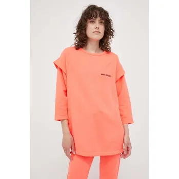 Dámská mikina Bavlněná mikina MMC STUDIO dámská, růžová barva, hladká LORETTA.BASIC 42X, vel. ONE SIZE