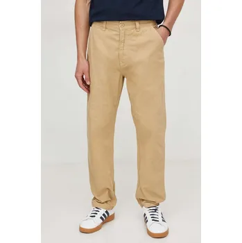 Pánské kalhoty Bavlněné kalhoty Pepe Jeans RELAXED STRAIGHT CARPENTER PANT PM211649 béžová 80X, vel. 30