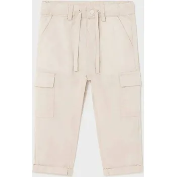 Kojenecké kalhoty Mayoral cargo slim béžová barva, hladké 1551.3H.Baby.PPYH 01X, vel. 68