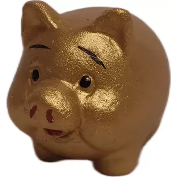 Prasátko pro štěstí mini 4 x 4 x 3 cm zlaté