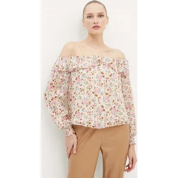 Dámská mikina Halenka Guess LUCY dámská, béžová barva, vzorovaná, W4YH63 WGBL2 W4YH63.WGBL2 02A, vel. XS