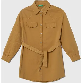 Dívčí šaty Dětské riflové šaty United Colors of Benetton 42C2CV026.G.Seasonal žlutá 18X, vel. 140