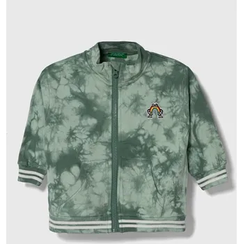 Chlapecká mikina Dětská bavlněná mikina United Colors of Benetton 3EM5G502X.P.Seasonal zelená 07X, vel. 116