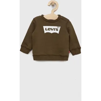 Chlapecká mikina Dětská bavlněná mikina Levi's 6E9079. zelená 78X, vel. 62