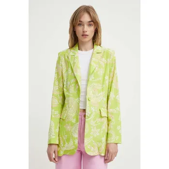 Dámské sako Sako s příměsí lnu Never Fully Dressed NFDOU307.Green zelená 77X, vel. M