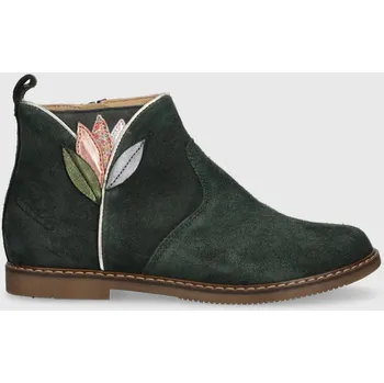Chlapecká obuv Dětské semišové boty Pom D'api CITY FLORA P1ICED0403.31.34 zelená 79X, EUR 31