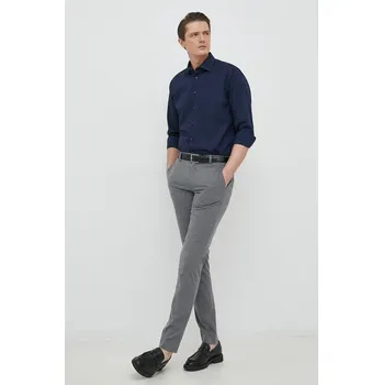 Pánská košile Košile Seidensticker Shaped tmavomodrá barva, slim, 01.293690 59D, vel. 45