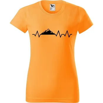 Dámské tričko Dámské tričko s potiskem Tep hory Barva trička: Tangerine orange - A2, Velikost: 2XL