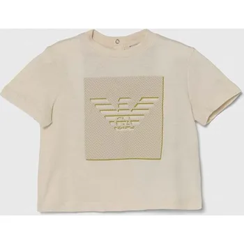 Pánské tričko Bavlněné dětské tričko Emporio Armani béžová barva, s potiskem 3DHTJR.3J51Z 12X, vel. 68