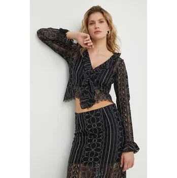 Pánská košile Košile Résumé černá barva, regular 19901088 99X, vel. 38