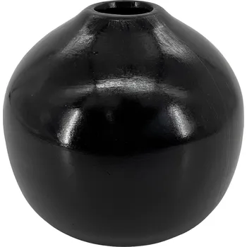 Váza Clay - II.jakost Černá keramická váza Ligna 20×20×17 cm - lesklá, II.jakost