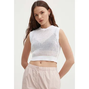 Pánská vesta Bavlněná vesta United Colors of Benetton bílá barva 101TD10AP 00X, vel. XS