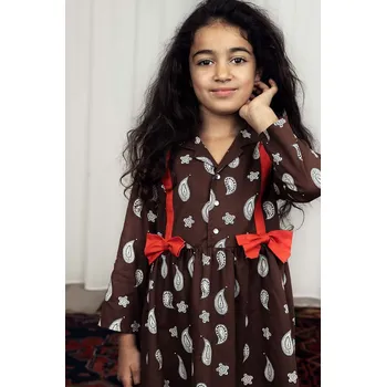 Dámské šaty Dětské bavlněné šaty Mini Rodini Paisley 2475010016 hnědá 89X, vel. 80-86