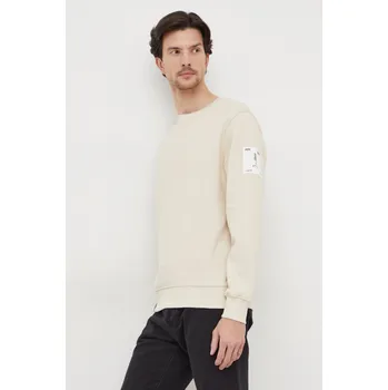 Pánská mikina Bavlněná mikina Pepe Jeans Ray pánská, béžová barva, s aplikací, PM582559 01X, vel. XL