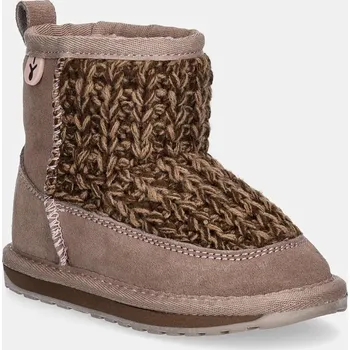 Dívčí sněhule Dětské sněhule Emu Australia Mauboy Knit hnědá barva, K13106 K13106.Mau 84X, EUR 28