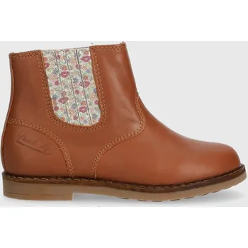 Dívčí obuv Dětské kožené kotníkové boty Pom D'api TRIP JODZIP P1JFBN0401.24.27 hnědá 82X, EUR 26