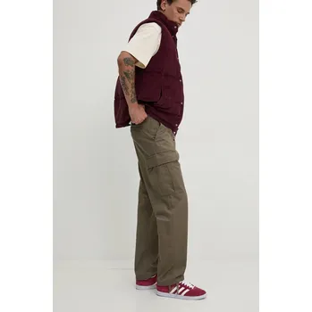 Bavlněné kalhoty Vans VN0008N69JC1 zelená 87X, vel. 31