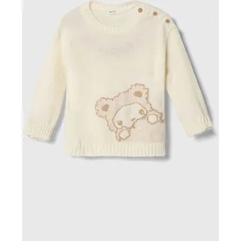 Pánský svetr Dětský svetr s příměsí vlny United Colors of Benetton béžová barva 1176B100Q.W.SEASONAL 01X, vel. 56