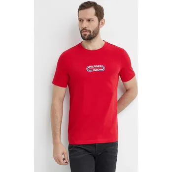 Oblečení a móda Bavlněné tričko Tommy Hilfiger MW0MW34429 červená 33X, vel. M