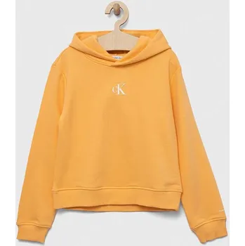 Chlapecká mikina Dětská mikina Calvin Klein Jeans IG0IG02139.9BYX oranžová 22X, vel. 128